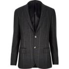 River Island Mens Check Skinny Suit Jacket