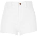 River Island Womens White Denim High Rise Hot Pants