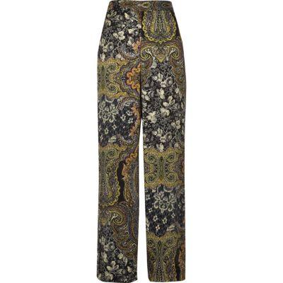 River Island Womens Paisley Print Soft High Rise Pants