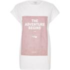 River Island Womens White Adventure Print Oversized T-shirt