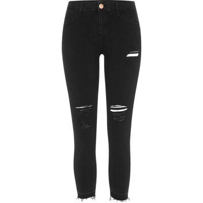 River Island Womens Petite Amelie Ripped Super Skinny Jeans