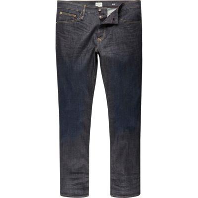 River Island Mens Dark Wash Dylan Ri Flex Slim Fit Jeans