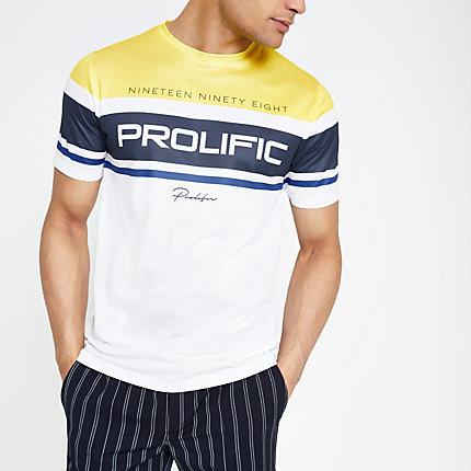 River Island Mens White 'prolific' Mesh Slim Fit T-shirt