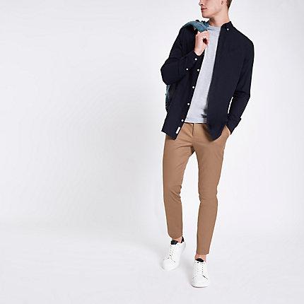 River Island Mens Wasp Embroidered Oxford Button-up Shirt