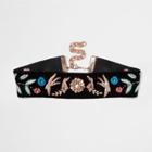 River Island Womens Sparrow Embroidered Choker Necklace