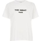 River Island Womens White The Night Paris Slogan T-shirt