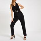 River Island Womens Wrap Front Tapered Leg Jumpsuit