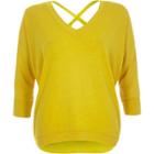 River Island Womens Knitted V-neck Cross Back Sweater