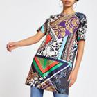River Island Womens Multi Print Jumbo T-shirt