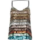 River Island Womens Multi Coloured Sequin Cami Top