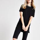 River Island Womens Irredescent Rhinestone Jumbo T-shirt
