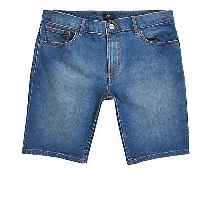 River Island Mens Big And Tall Skinny Denim Shorts