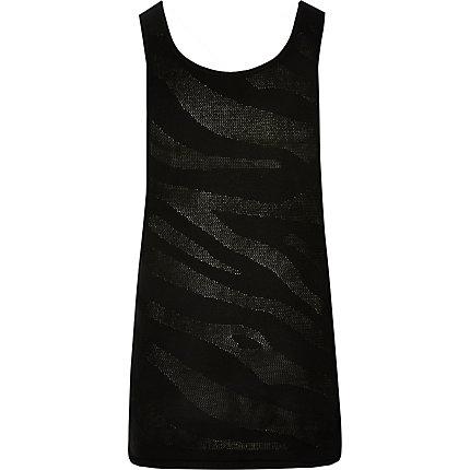 River Island Mens Slim Fit Knitted Mesh Tank
