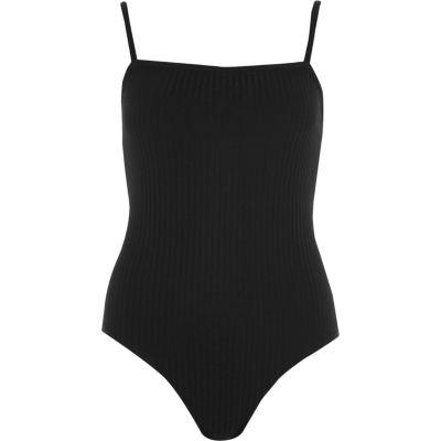 River Island Womens Rib Square Neck Cami Bodysuit