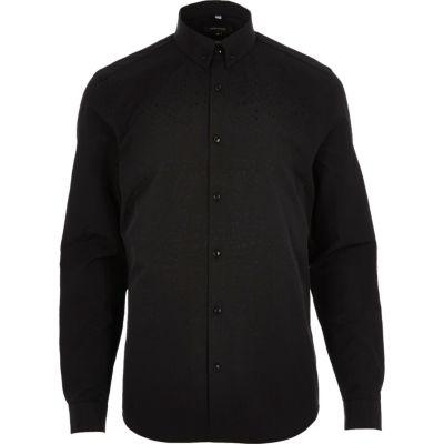 River Island Mensblack Smart Slim Fit Cotton Shirt