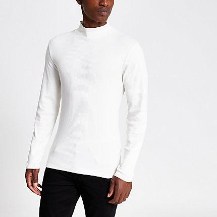 River Island Mens Turtle Neck Long Sleeve Slim T-shirt