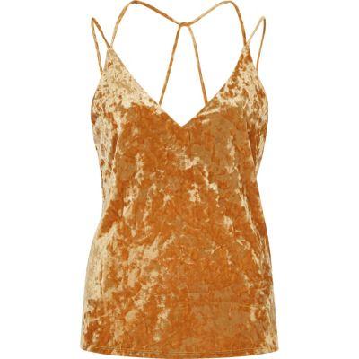 River Island Womens Velvet Strappy Cami Top