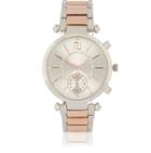 River Island Womens Silver And Rose Gold Tone Diamante Watch