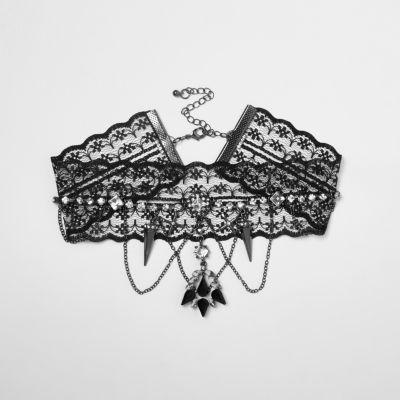 River Island Womens Lace Drape Chain Choker