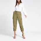 River Island Womens Cropped Cargo Trousers