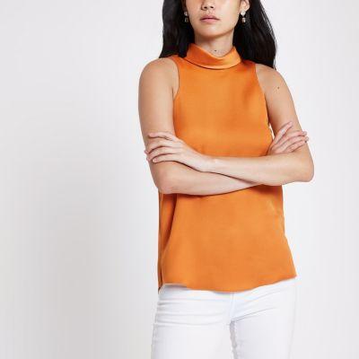 River Island Womens Satin High Neck Top