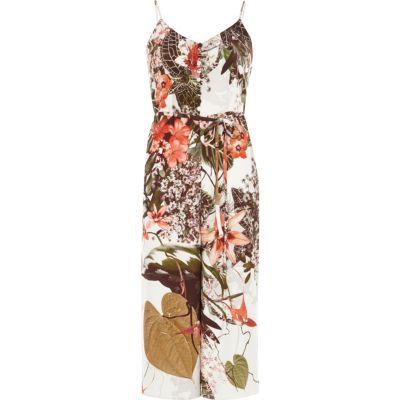 River Island Womens Petite Floral Cami Culotte Jumpsuit