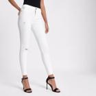 River Island Womens White Molly Ripped Mid Rise Jeggings