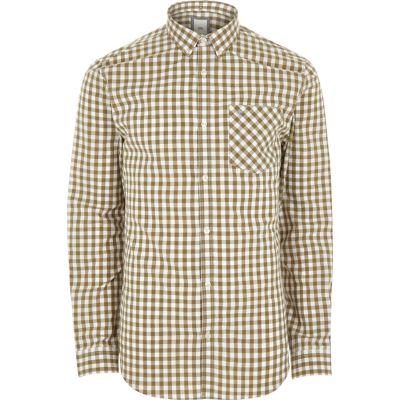 River Island Mens Gingham Button-down Shirt