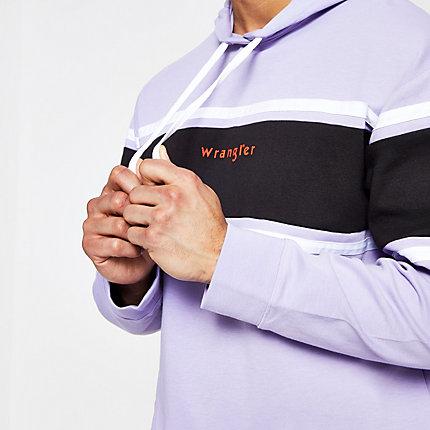 Mens Wrangler Colour Block Hoodie