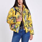 River Island Womens Floral Layer Hooded Puffer Jacket