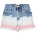 River Island Womens Distressed Ombre Dye Denim Shorts