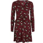 River Island Womens Floral Ruched Frill Jersey Dress