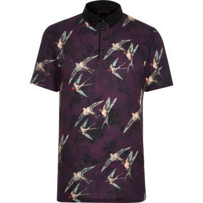 River Island Mens Big And Tall Bird Short Sleeve Shirt