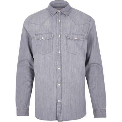 River Island Mens Casual Western Denim Shirt