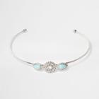 River Island Womens Silver Tone Stone Arm Cuff