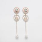 River Island Womens Embroidered Pearl Drop Earrings