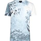 River Island Mens White And Oriental Bird Print T-shirt
