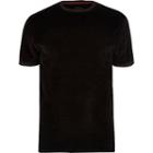 River Island Mens Slim Fit Piped Crew Neck Velour T-shirt