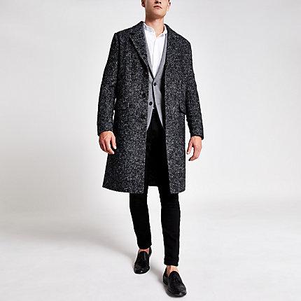 River Island Mens Herringbone Overcoat