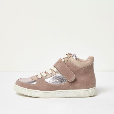 River Island Womens Wide Fit Textured Panel Hi Tops