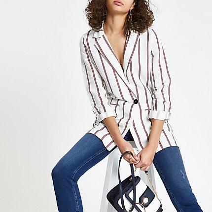 River Island Womens Stripe Linen Blazer