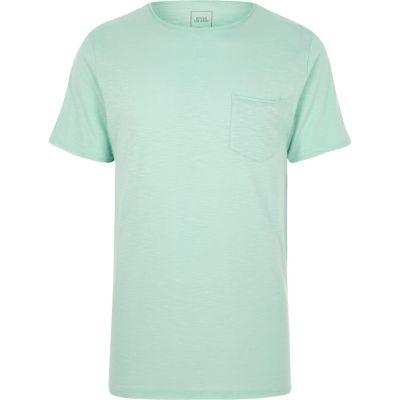 River Island Mens Slub Slim Fit Crew Neck T-shirt