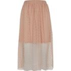 River Island Womens Nude Polka Dot Tulle Midi Skirt