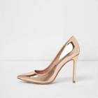 River Island Womens Rose Gold Metallic Court Shoes