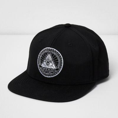 River Island Mens Eye Snapback Flat Peak Cap