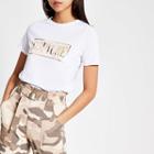 River Island Womens White 'couture' Tie Dye T-shirt