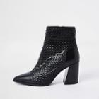 River Island Womens Leather Woven Pointed Toe Boot