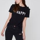 River Island Womens Petite 'happy' Bow Shoulder T-shirt