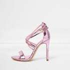 River Island Womens Metallic Caged Strappy Sandals