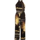 River Island Womens Printed Halter Neck Culotte Jumpsuit